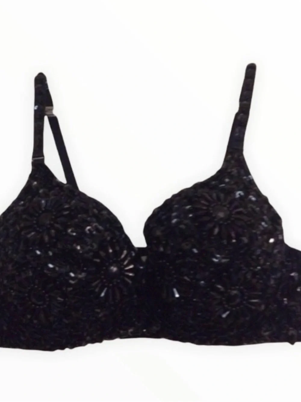 🔴 Black Stunning Sequins Padded Bra